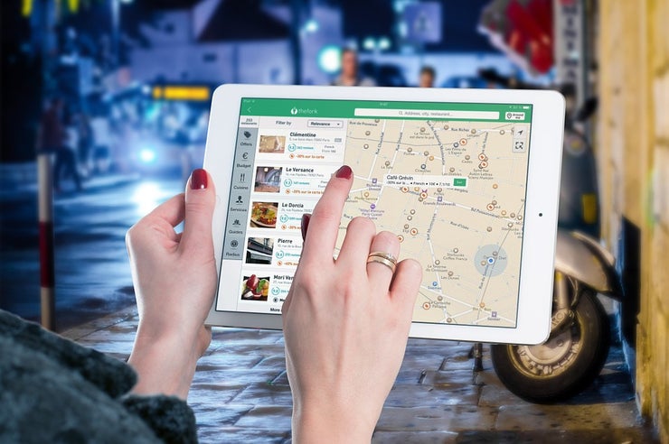 Map app on tablet