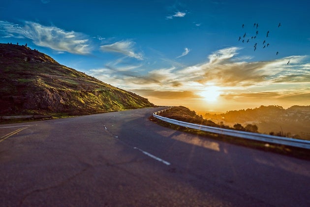 Road winding through the mountains