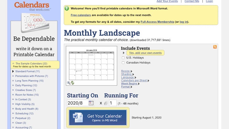 Calendarsthatwork